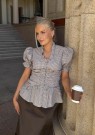 ARIELIC BLOUSE BROWN CHECK thumbnail