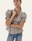 ARIELIC BLOUSE BROWN CHECK thumbnail