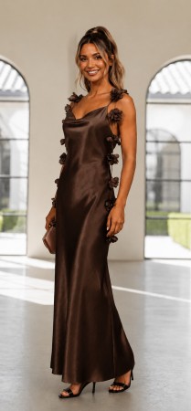AILEEN DRESS BROWN
